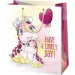 Bolsa de regalo grande con estampado de jirafa 27x14x33cm