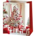 Bolsa de regalo mediana con árbol de Navidad blanco 18x23x10cm
