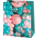 Bolsa de regalo mediana con diseño de globos multicolores 18x10x23cm