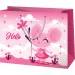 Bolsa de regalo mediana con estampado de ratón rosa 18x10x23cm