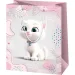 Bolsa de regalo mediana con gato blanco 18x23x10cm