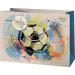 Bolsa de regalo premium grande de fútbol con estampado de césped verde 26x13x33cm