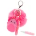 Bolso pompom con bolígrafo - rosa