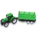 imagen de Camión de granja: Conjunto de tractor de dos piezas verde con remolque 4