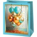 Cardex: Bolsa de regalo exclusiva mediana de globos azul-dorado 18x10x23cm