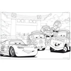 imagen de Cars 2 en 1 rompecabezas y libro para colorear de 108 piezas 50x35cm - Lisciani 3