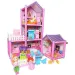 Casa de muñecas de dos pisos rosa