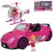 imagen de Coche Deportivo de Moda: Set de coche deportivo rosa con luz y sonido, helicóptero 1
