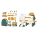 imagen de Cocina de juguete mochila almacenamiento 3 en 1 21 piezas 3