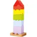 Colorido juego de construcción de torre de 7 piezas de madera