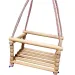 Columpio de madera natural con cuerda