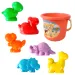 Conjunto de arena de dinosaurios divertido con cubo