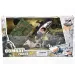 Conjunto de juguetes militares con tanque, moto y accesorios