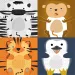 Conjunto de servilletas de papel con animales divertidos – 2 capas, 33x33 cm, 20ud