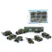 Conjunto de vehículos militares con camión de 7 piezas
