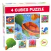 Cubo de cuentos con animales marinos 4 piezas