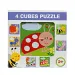 Cubo de cuentos con diseño de animales del bosque 4 piezas