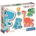 Dinosaurios 4 en 1 rompecabezas bebé 2-3-4-5 piezas - Clementoni