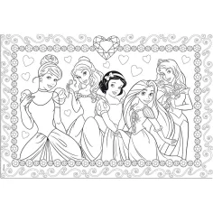 imagen de Disney Princesas 2 en 1 rompecabezas y libro para colorear de 108 piezas 50x35cm - Lisciani 2