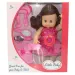 imagen de Dorina muñeca meona de cabello castaño de 36 cm con set de peluquería, accesorios y efectos de sonido 2