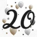 Elegante servilleta de papel para el 20.º cumpleaños – 2 capas, 33x33 cm, 20 unidades