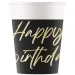 Elegante vaso de papel con la inscripción "Happy Birthday" de 8 unidades 200ml