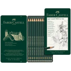 imagen de Faber-Castell: Castell 9000 Lápiz de grafito set de 12 piezas en caja de metal 2