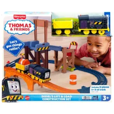 imagen de Fisher-Price: Thomas y sus amigos Diesel Lift & Load set de vía de construcción con tren motorizado - Mattel 1