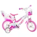 imagen de Flappy 12” bicicleta infantil con cesta y asiento para muñecas en color rosa-blanco - Dino Bikes bicicleta 1