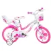 imagen de Flappy 14” bicicleta infantil con cesta y asiento para muñeca en color rosa-blanco – Dino Bikes bicicleta 1