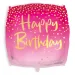 Globo de cumpleaños feliz cuadrado 46 cm - rosa