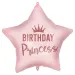 Globo de foil de cumpleaños – con la inscripción "Birthday Princess", en forma de estrella, rosa 46cm