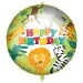 Globo de foil de cumpleaños – con la inscripción "Happy Birthday", con diseño de animales de la jungla 46cm