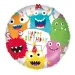 Globo de foil de cumpleaños – con la inscripción "Happy Birthday" y diseño de monstruos coloridos de 46 cm