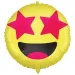 Globo de foil Emoji – Cara sonriente con ojos estrellados 46cm