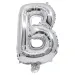 Globo de foil en forma de letra B de color plateado – 32 cm