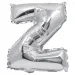 Globo de foil en forma de letra en color plata – letra Z 32cm