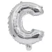 Globo de foil en forma de letra en color plateado – Letra C 32cm