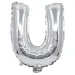 Globo de foil en forma de letra U color plateado – 32 cm