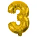 Globo de foil número 3 en color dorado – 86 cm
