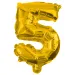 Globo de foil número 5 en color dorado – 86 cm