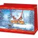 Gran bolsa de regalo con diseño de casa navideña 26x13x33cm