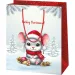 Gran bolsa de regalo con estampado de ratón de Navidad
