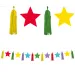 Guirnalda de estrellas de colores con borlas