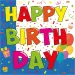 "Happy Birthday" juego de servilletas de papel – 2 capas, 33x33 cm, 20ud