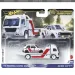 Hot Wheels: Aero Lift camión transportador de coches premium y 73 Honda Civic Custom coche en miniatura 1/64 - Mattel