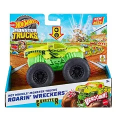 Hot Wheels Monster Trucks: Gunkster coche monstruo con luces y efectos de sonido 1/43 - Mattel