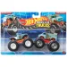 Hot Wheels Monster Trucks: Poo Poo Platter vs Fruit Smasher paquete de 2 coches 1/64 - Mattel