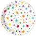 Juego de 8 platos de papel con estrellas de 23 cm