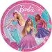 Juego de 8 platos de papel de Barbie de 23 cm